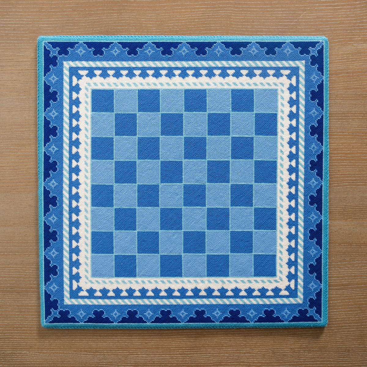 The Gambit Chessboard   Blue Canvas Printed Canvas Needlepoint To Go  - 2