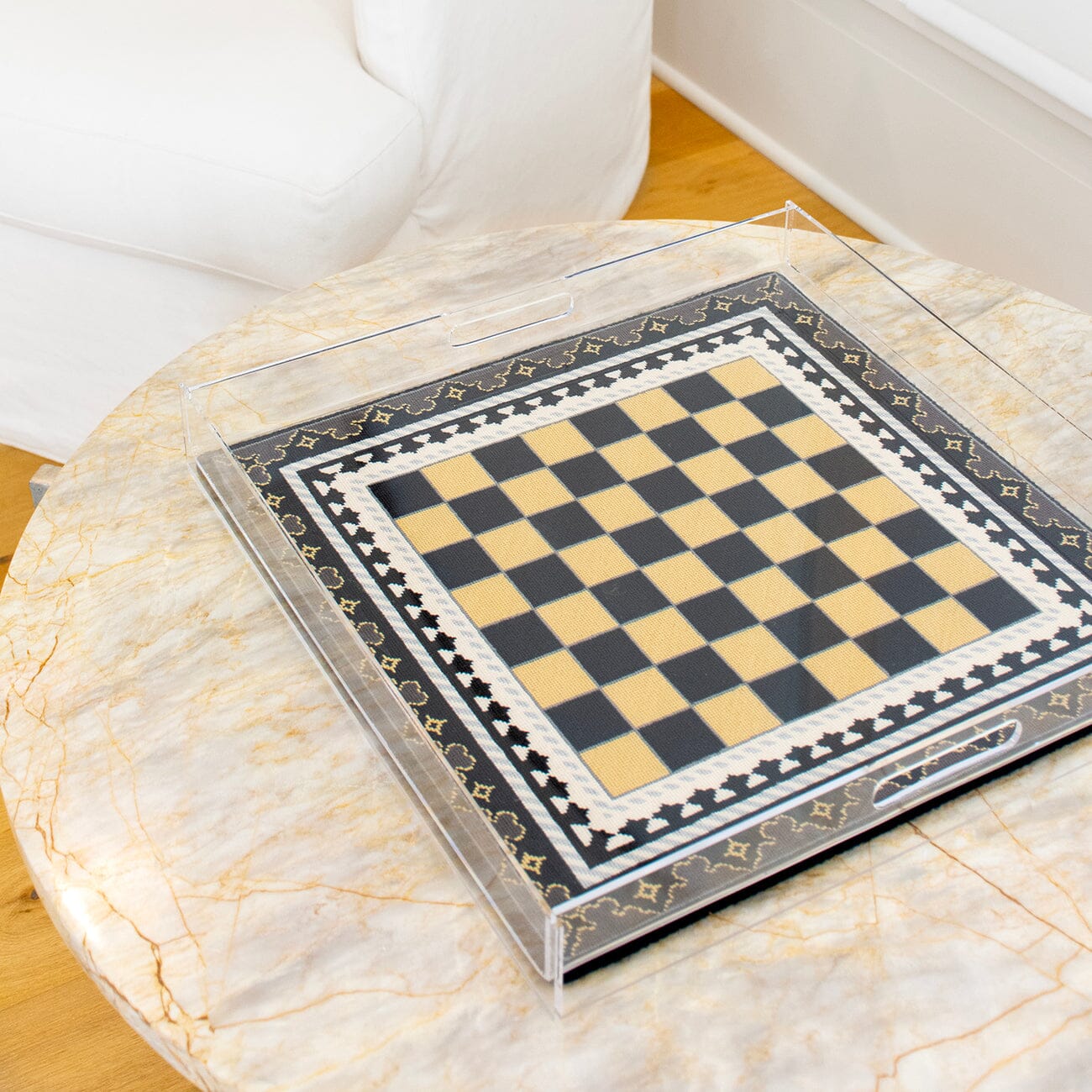 The Gambit Chessboard   Grey and Sand Kit Kits Needlepoint To Go  - 1