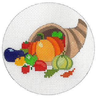 The Home Collection 4" Round November Painted Canvas All About Stitching/The Collection Design 
