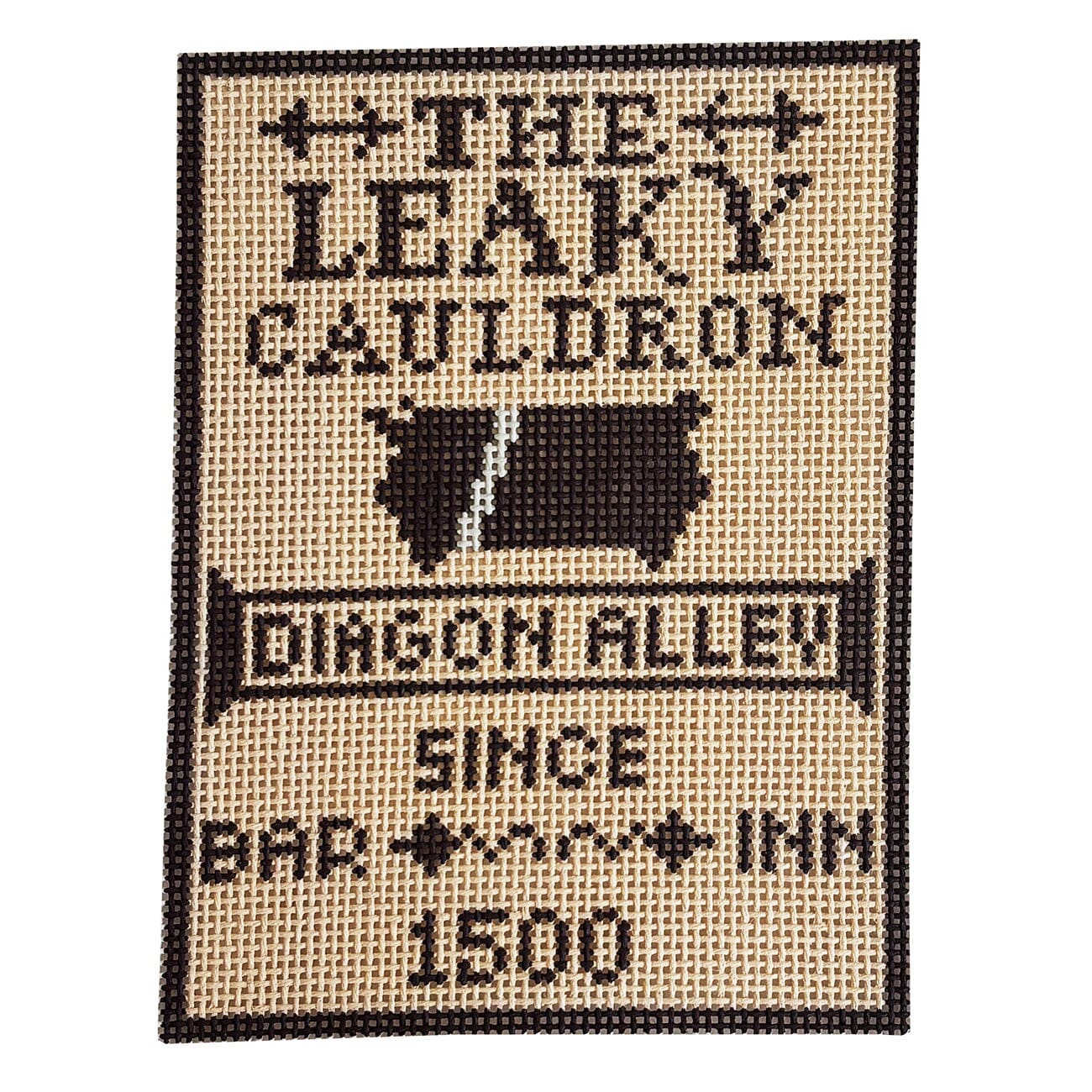 The Leaky Cauldron Sign Painted Canvas Atlantic Blue Canvas  - 1
