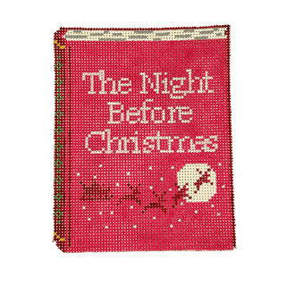 The Night Before Christmas Book Red Painted Canvas The Gingham Stitchery 
