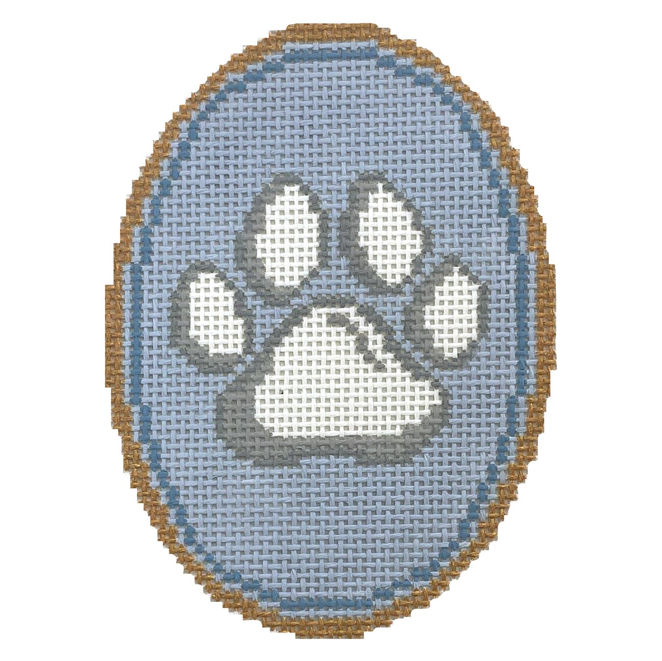 The Paw Print Cameo Painted Canvas Atlantic Blue Canvas  - 1