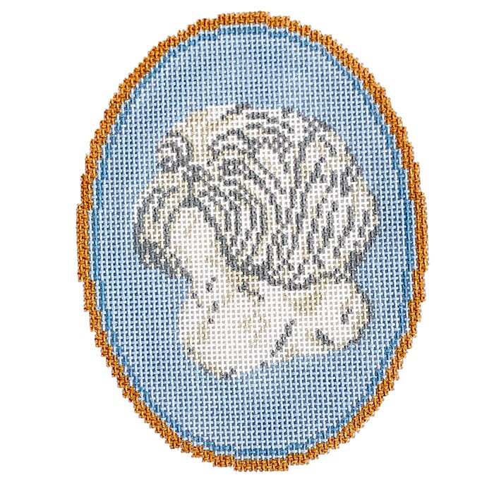 The Shih Tzu Cameo Painted Canvas Atlantic Blue Canvas  - 1