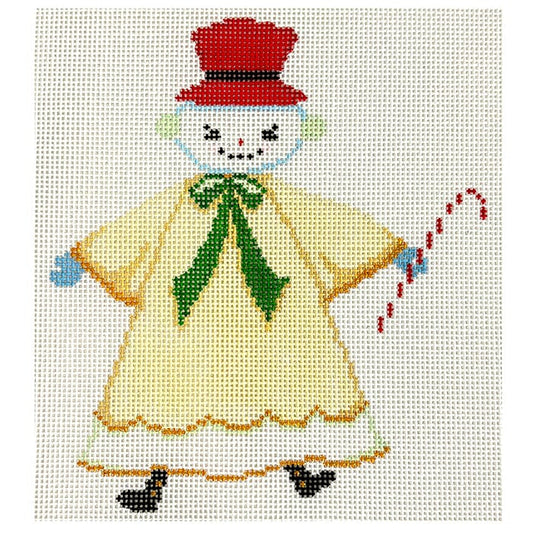 The Snow People - Yellow Painted Canvas The Plum Stitchery 
