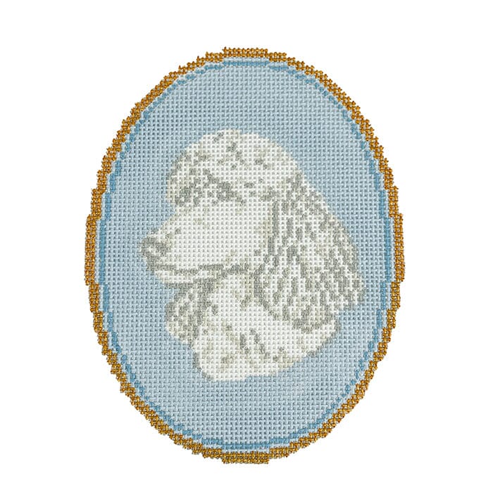 The Standard Poodle Cameo Painted Canvas Atlantic Blue Canvas 
