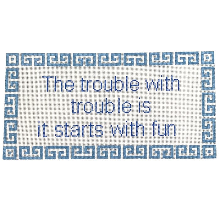 The Trouble with Trouble   Blue Painted Canvas Kristine Kingston  - 1