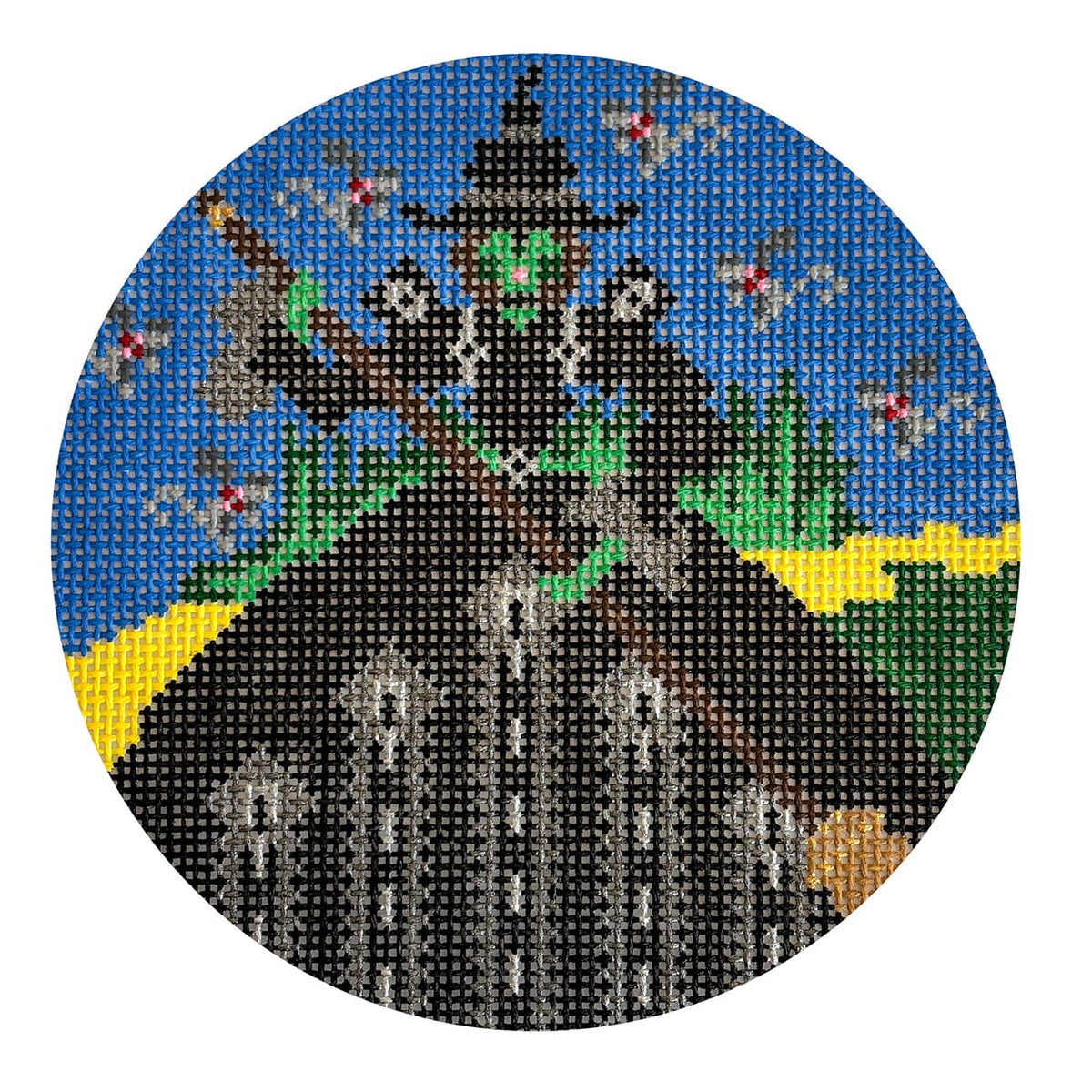 The Wicked Witch   Oz Round w/Stitch Guide Painted Canvas Wipstitch Needleworks  - 1