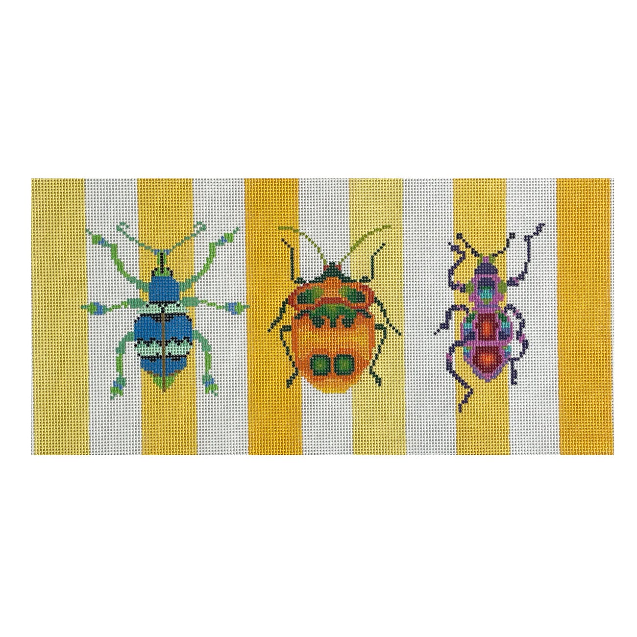 Three Bugs with Stripes Painted Canvas Blueberry Point Canvas  - 1