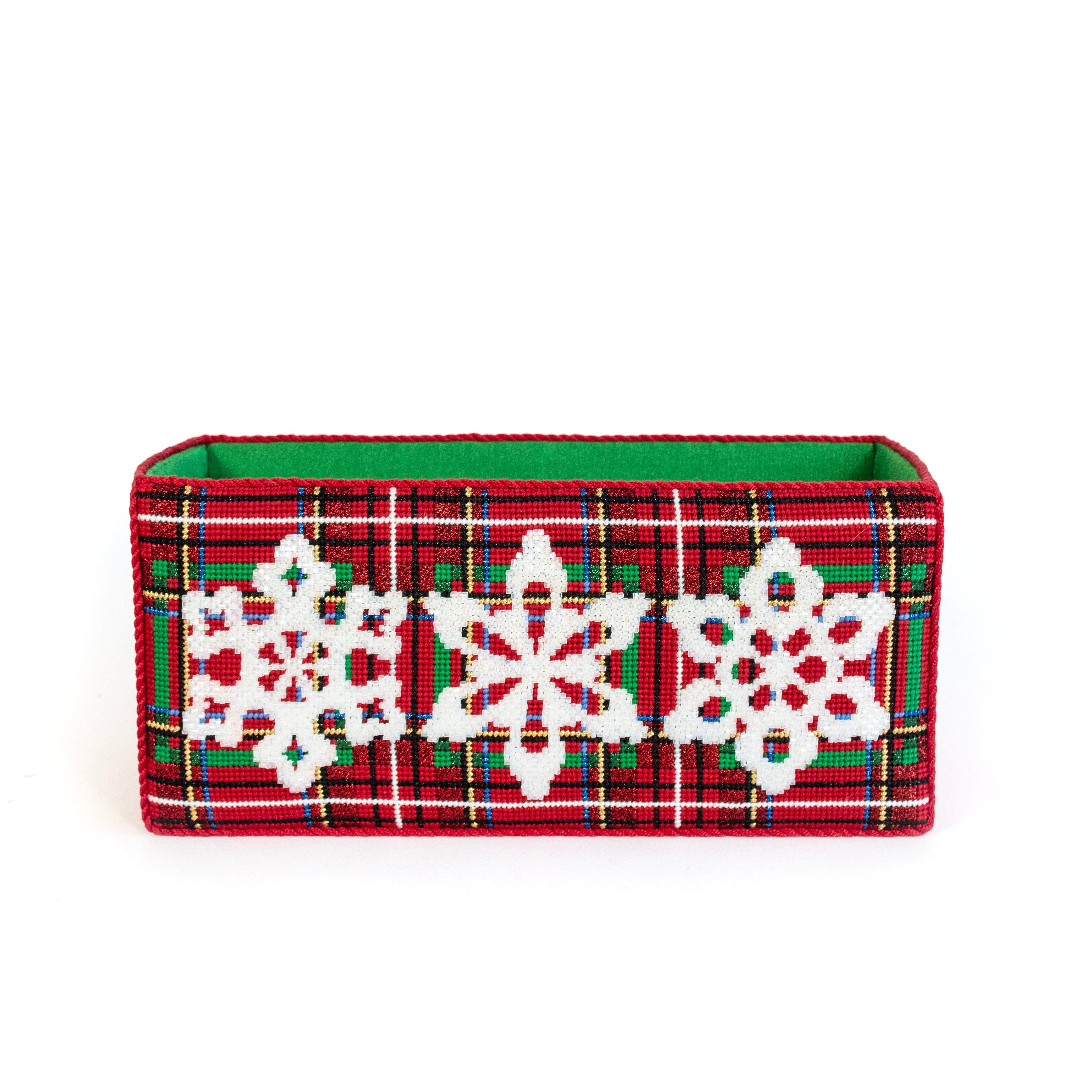Three Snowflake Frieze Printed Canvas Needlepoint To Go 
