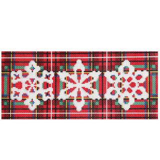 Three Snowflake Frieze Printed Canvas Needlepoint To Go 
