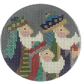Three Wiseman Ornament Painted Canvas Alice Peterson Company 
