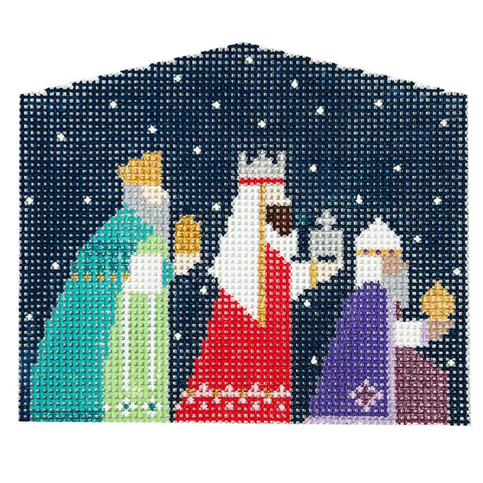 Three Wisemen on Navy Background Painted Canvas Shelly Tribbey  - 1