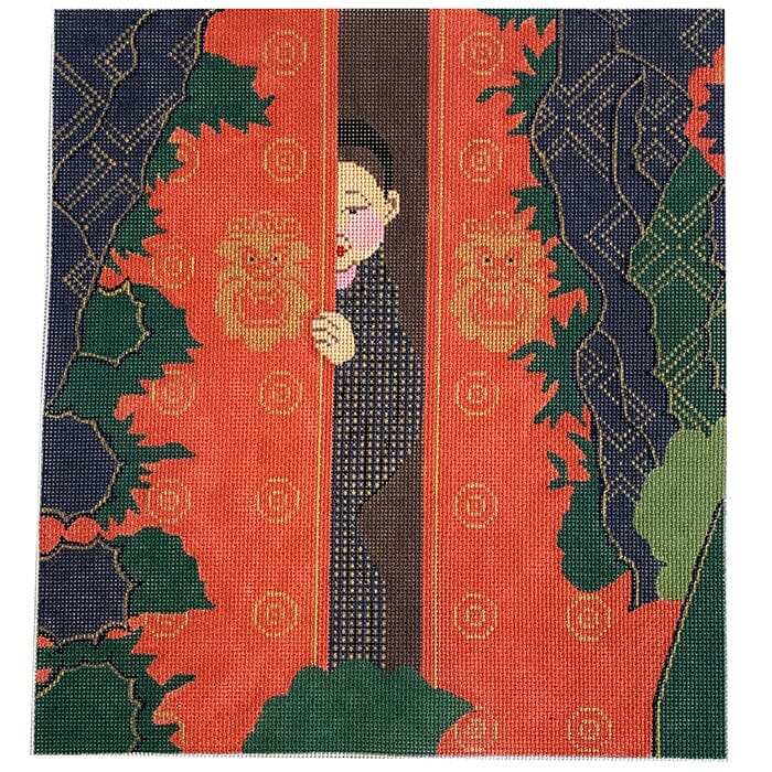 Tibetan Prince #1 Painted Canvas Vallerie Needlepoint Gallery  - 1
