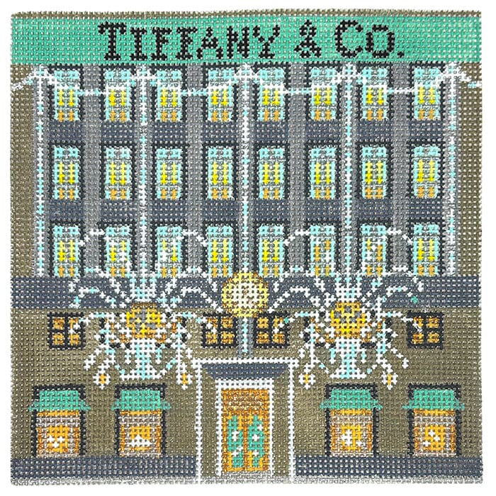 Tiffany & Co Store Front Painted Canvas The Gingham Stitchery  - 1