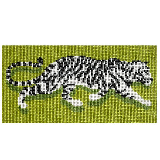 Tiger Clutch Green Printed Canvas Needlepoint To Go 