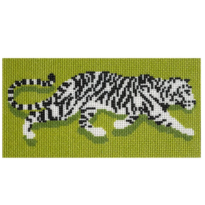 Tiger Clutch Green Printed Canvas Needlepoint To Go 
