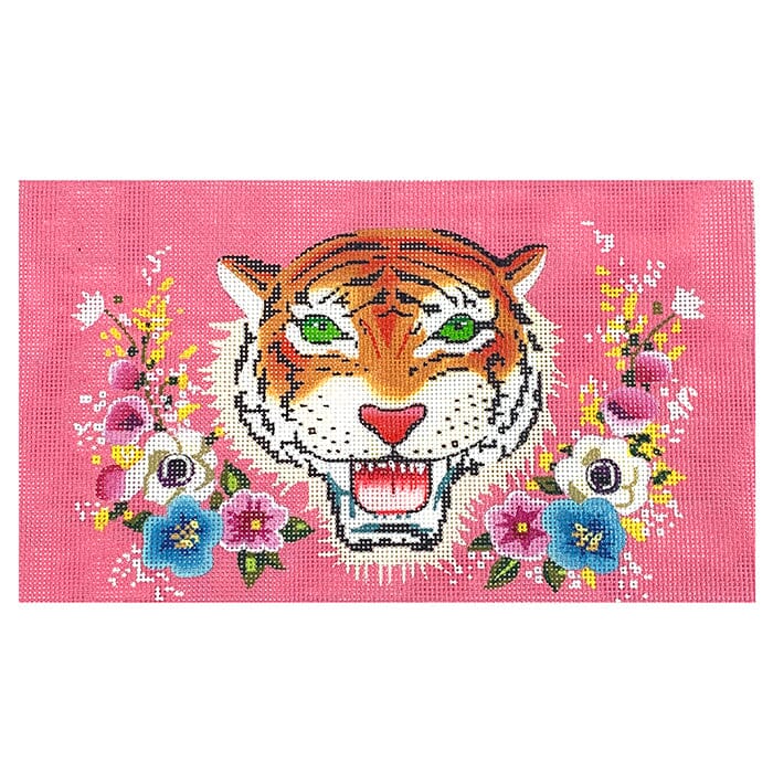 Tiger Head on Pink Clutch Painted Canvas Colors of Praise 