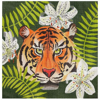 Tiger Lily 12" Square Painted Canvas Madeleine Elizabeth 

