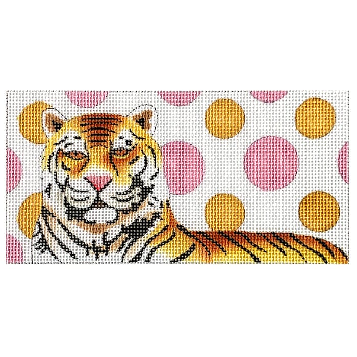 Tiger on Polka Dot Background Insert Painted Canvas Colors of Praise  - 1