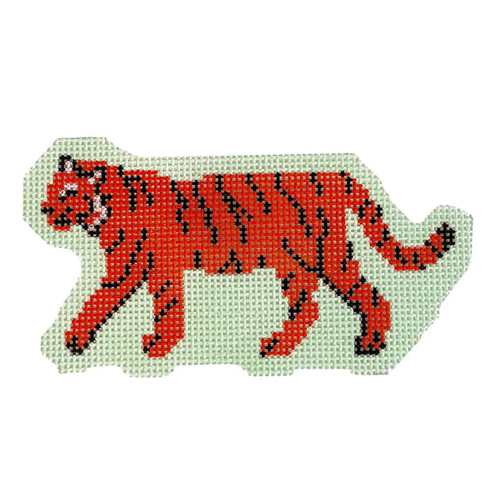 Tiger Ornament Painted Canvas KCN Designers  - 1
