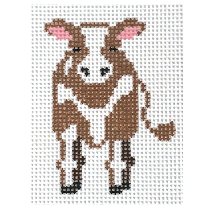 Tiny Cow Painted Canvas Kathy Schenkel Designs  - 1