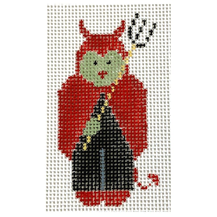 Tiny Devil Painted Canvas Kathy Schenkel Designs  - 1