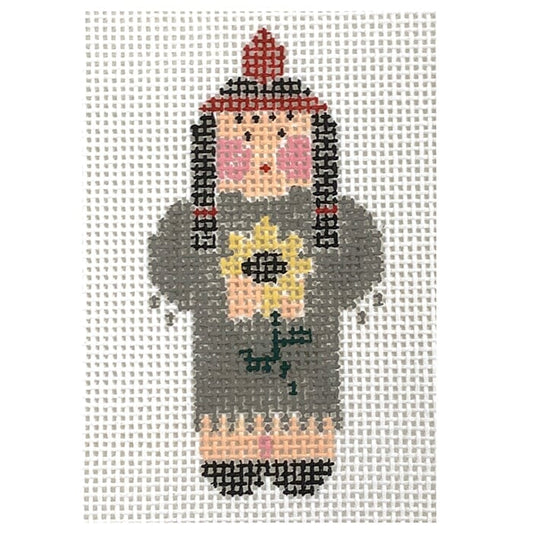 Tiny Native American Lady Painted Canvas Kathy Schenkel Designs 
