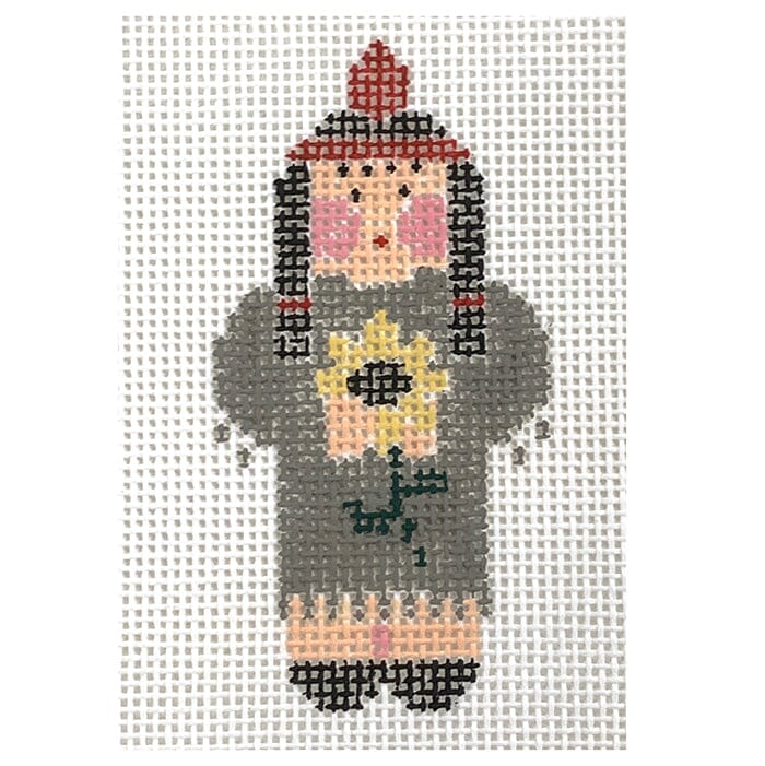 Tiny Native American Lady Painted Canvas Kathy Schenkel Designs  - 1