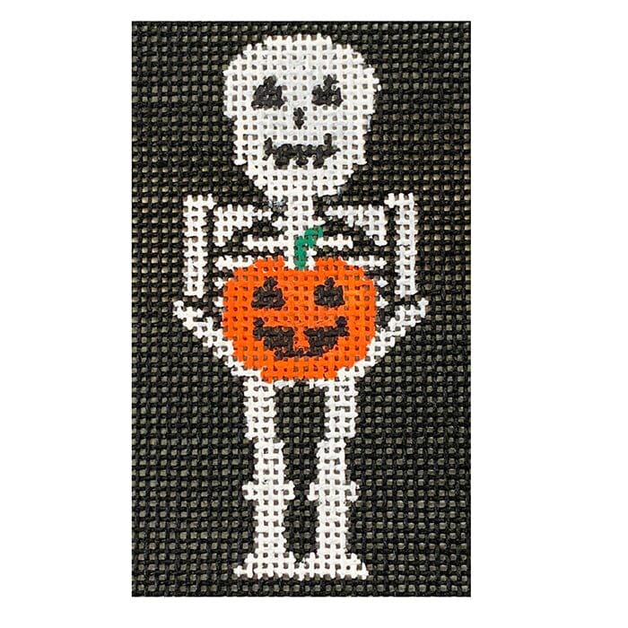 Tiny Skeleton/Blk Painted Canvas Kathy Schenkel Designs 