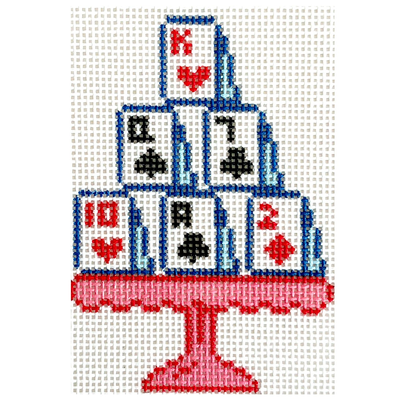 Tipsy Tower House of Cards Painted Canvas KCN Designers  - 1