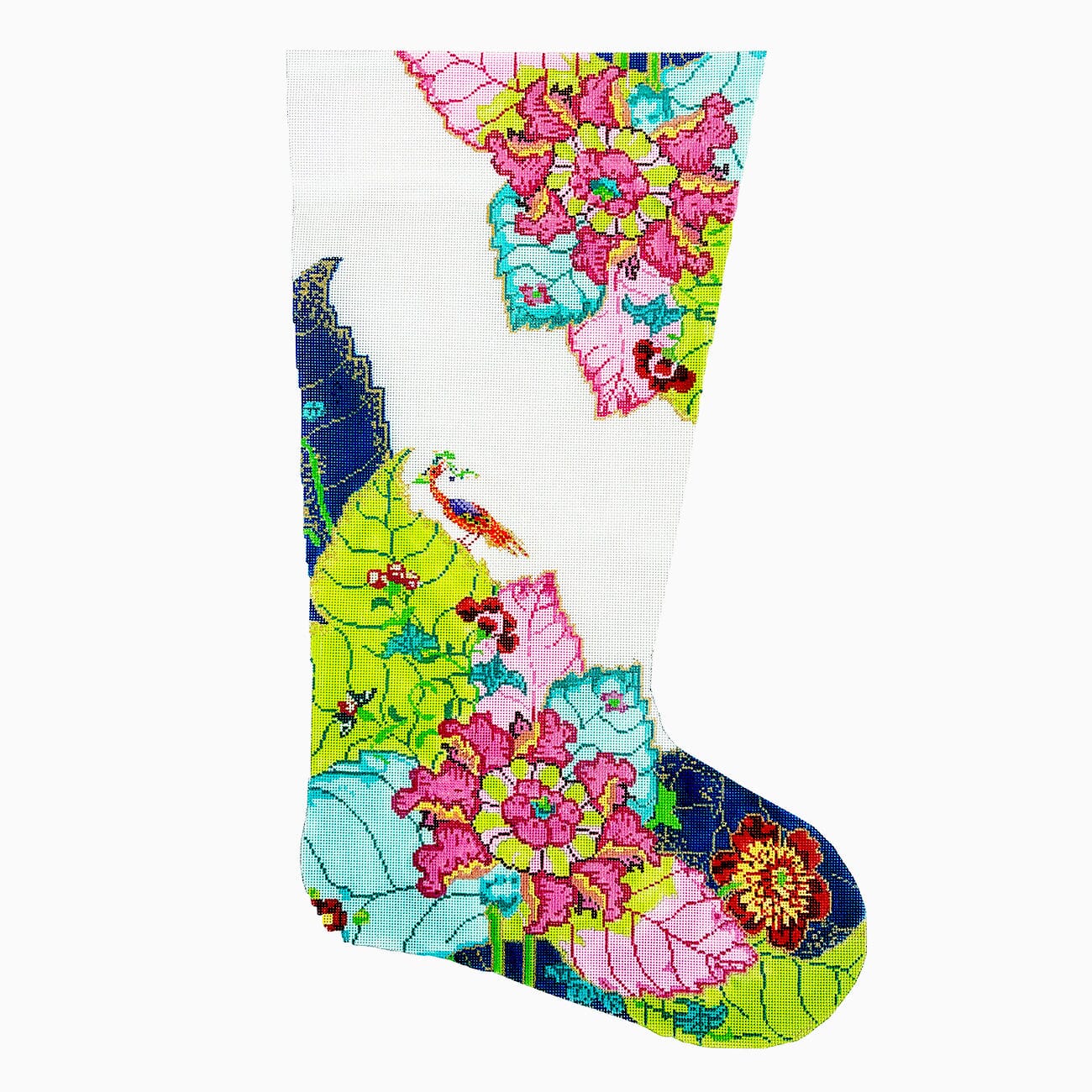 Tobacco Leaf Stocking Painted Canvas The Gingham Stitchery  - 1