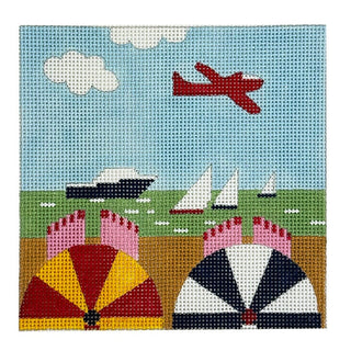Toes Up 2 6" Square Painted Canvas Vallerie Needlepoint Gallery 
