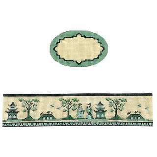 Toile Asian Green Painted Canvas Funda Scully 
