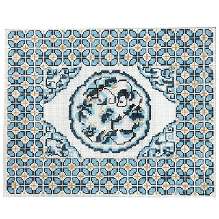 Toile de Jouy Pillow Painted Canvas The Gingham Stitchery 
