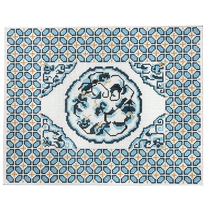 Toile de Jouy Pillow Painted Canvas The Gingham Stitchery 
