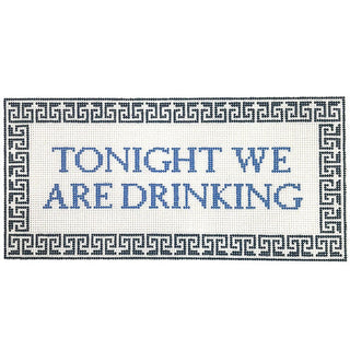 Tonight We Are Drinking Pillow Painted Canvas The Gingham Stitchery 
