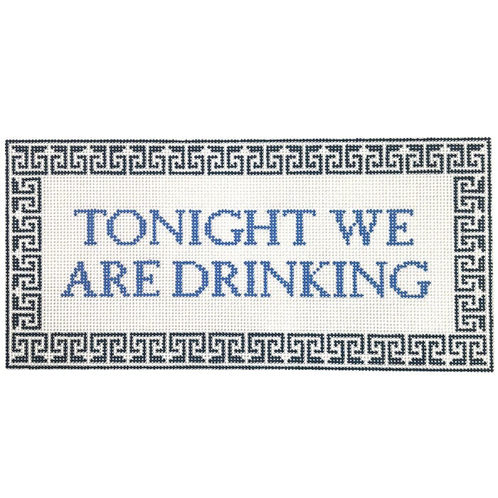 Tonight We Are Drinking Pillow Painted Canvas The Gingham Stitchery  - 1