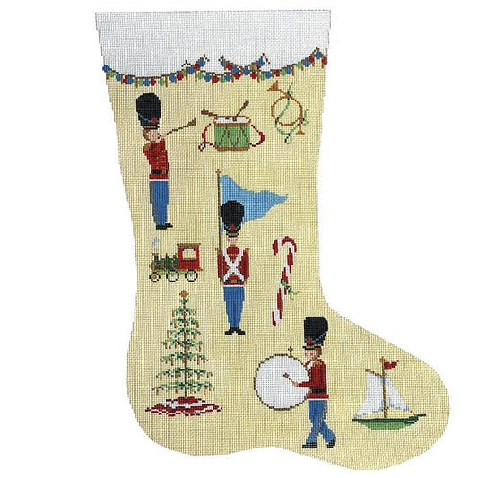 Toy Soldier Stocking Painted Canvas The Plum Stitchery 