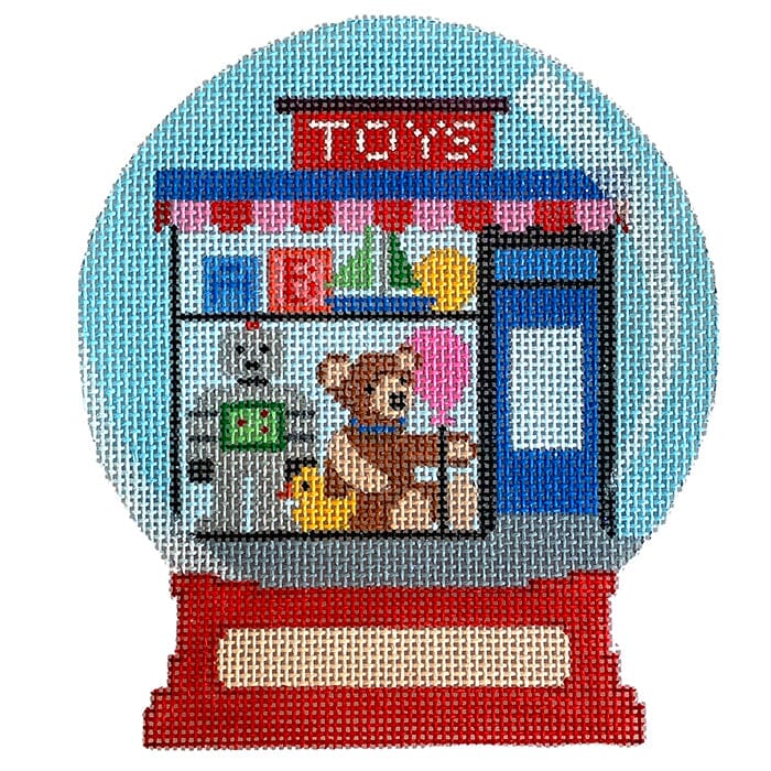 Toy Store Snow Globe Painted Canvas Vallerie Needlepoint Gallery 