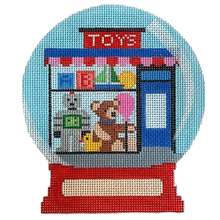 Toy Store Snow Globe Painted Canvas Vallerie Needlepoint Gallery  - 1