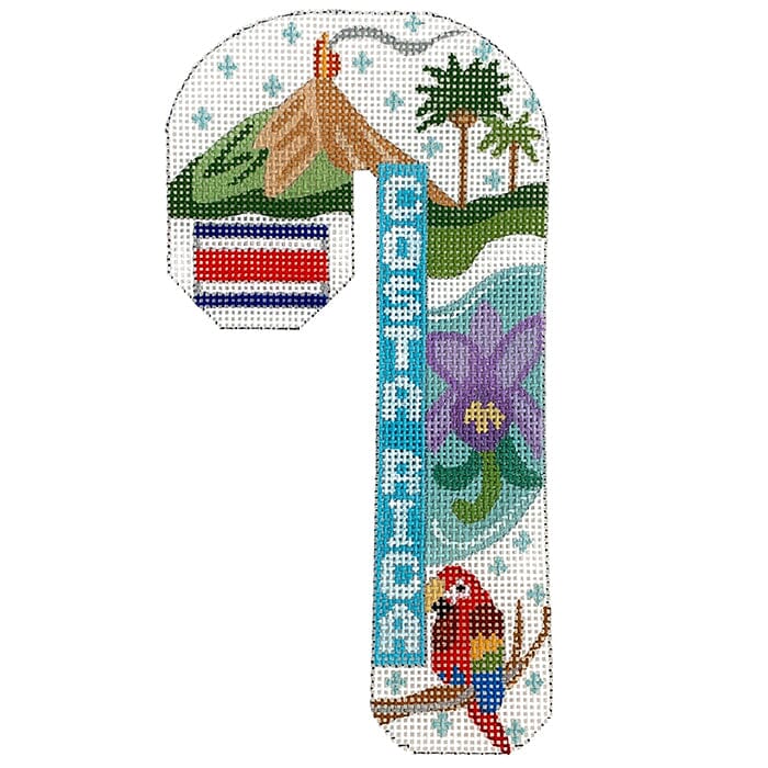 Travel Candy Cane   Costa Rica Painted Canvas Danji Designs  - 1