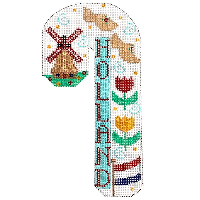 Travel Candy Cane   Holland Painted Canvas Danji Designs  - 1