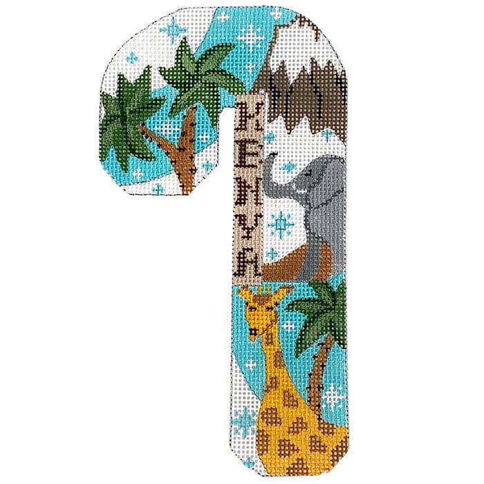 Travel Candy Cane   Kenya Painted Canvas Danji Designs  - 1