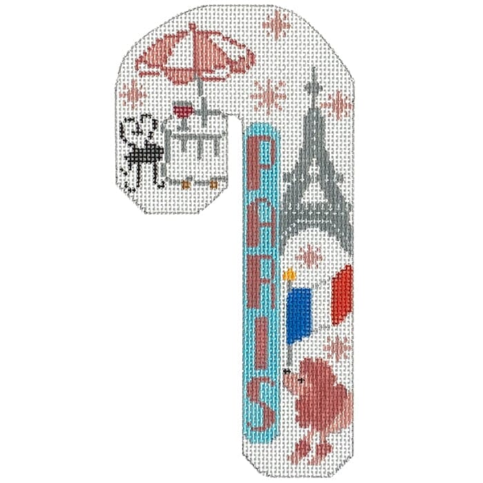 Travel Candy Cane   Paris Painted Canvas Danji Designs  - 1