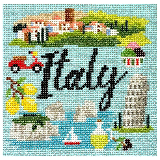 Travel Coaster - Italy Printed Canvas Needlepoint To Go 