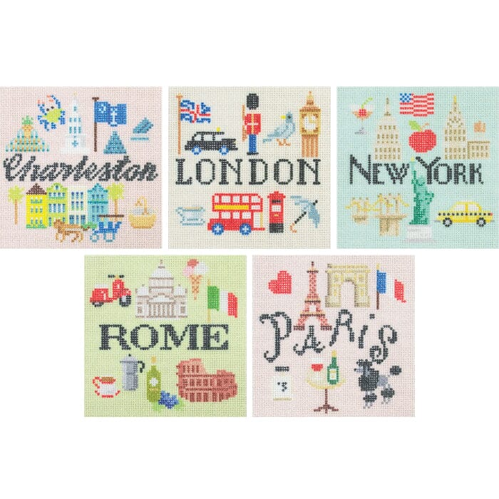 Travel Coaster - London Printed Canvas Needlepoint To Go 