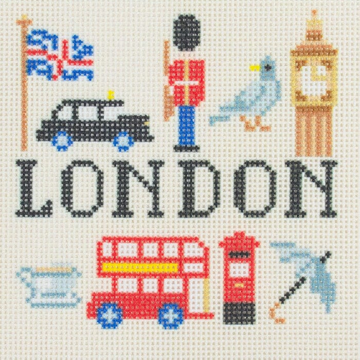 Travel Coaster - London Printed Canvas Needlepoint To Go 