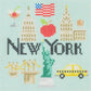 Travel Coaster - New York Printed Canvas Needlepoint To Go 