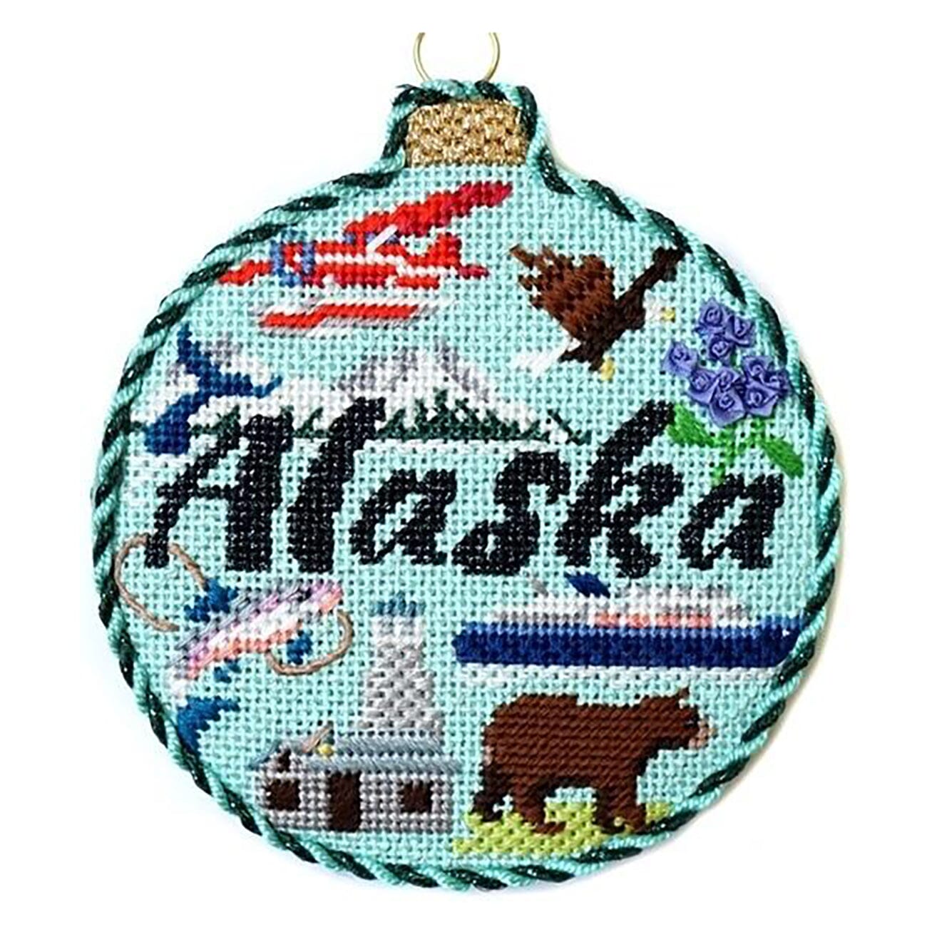 Travel Round   Alaska with Stitch Guide Printed Canvas Kirk & Bradley  - 1