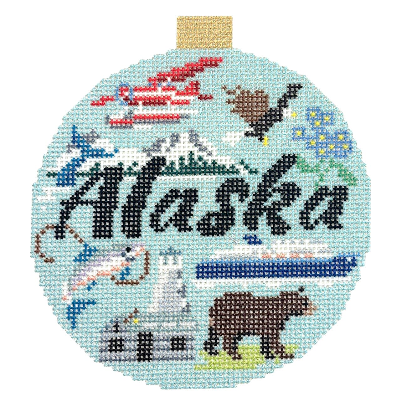 Travel Round   Alaska with Stitch Guide Printed Canvas Kirk & Bradley  - 2